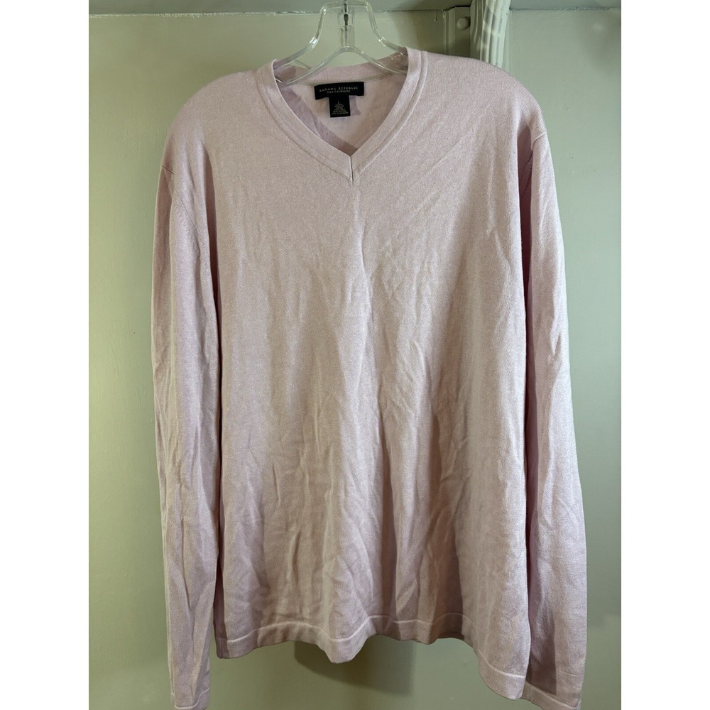 BANANA. REPUBLIC Men's Pink Silk Cashmere B Neck Sweater L